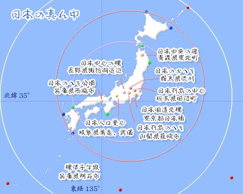 日本の真ん中マップ