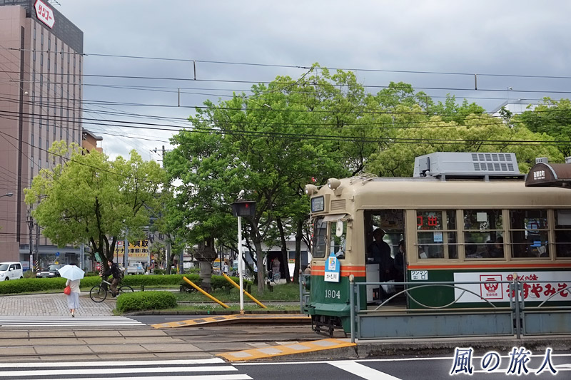 西観音町電停　緑と夏空の平和大通り2016の写真