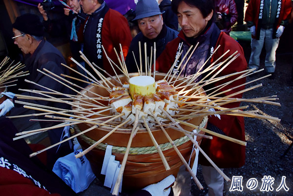 豆腐田楽の桶　老袋の弓取式の写真