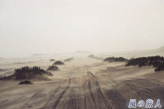 砂嵐と砂漠の道２　サハラ砂漠ツアー（シワ～バハレイヤ）の写真　Sahara Desert Tour　Siwa to Bahariyya