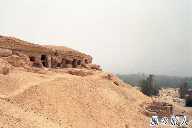 死者の山（ジャバル・アル・マウタ）　岩窟　シワ・オアシスの写真　Gabal al-Mawta