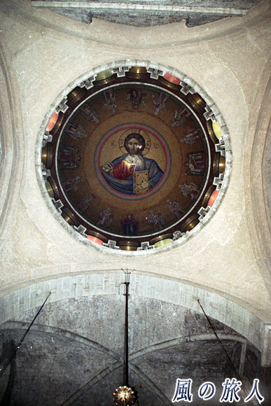 中央ドームのイエス　聖墳墓教会の写真