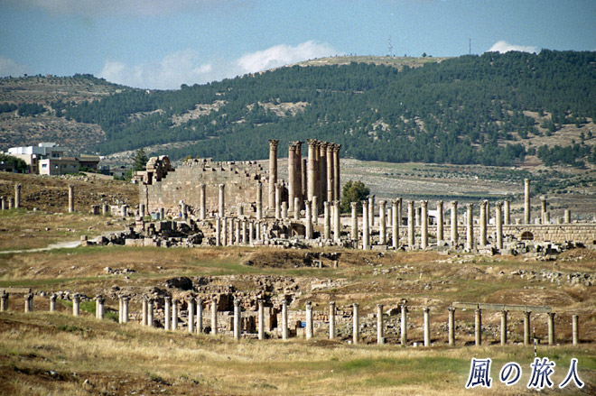 アルテミス神殿の遠景　ジェラシュ遺跡の写真