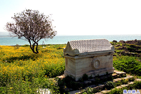 石棺と地中海　スールのティルス遺跡の写真