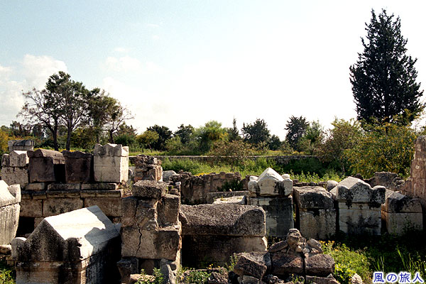 石棺が並べられた墓地　スールのティルス遺跡の写真