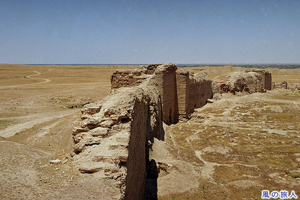 陸側の城壁の上　ドゥラ・エウロポス遺跡
